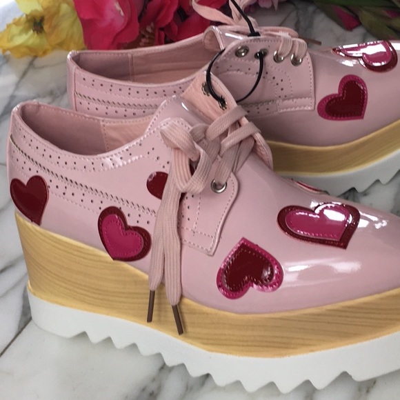 Sneakers Platforms Oxfords Heart Baby NWT - Picture 7 of 7